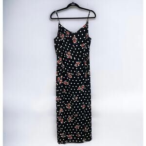 NWT Philosophy Women's Polka Dot Floral Sleeveless V-Neck Wrap Maxi Dress Sz 10